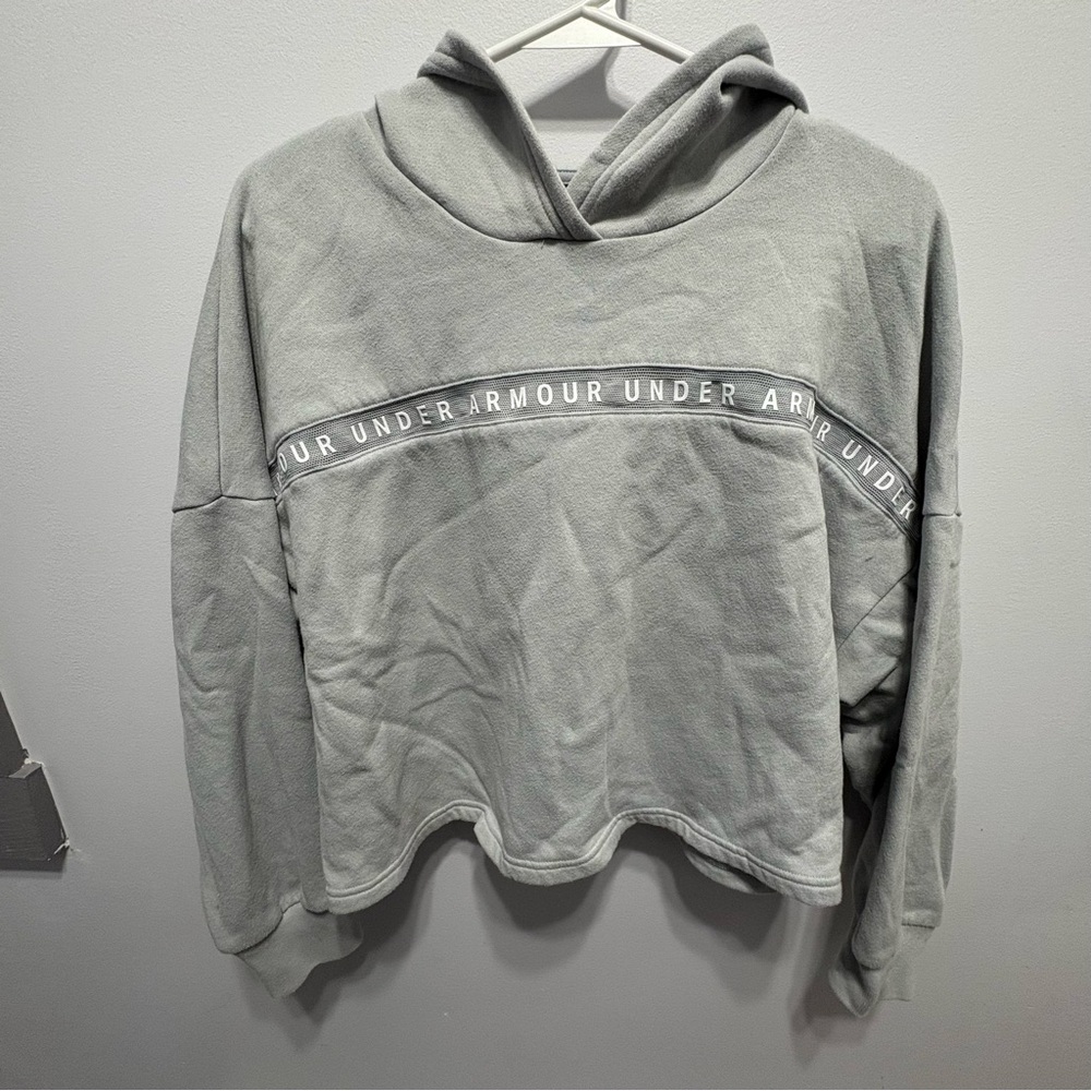 Under Armour Gray Cropped Hoodie Sweater